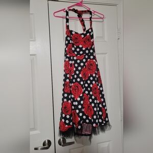 Women's size large rockabilly halter dress; never worn, size large